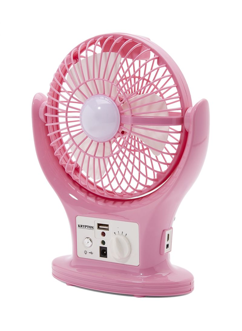 Rechargeable Fan With LED Lantern KNF6061 Blue